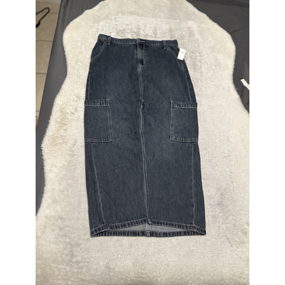 New Old Navy Drapey Denim Skirt Size 4 Mid Rise Jean Maxi‎
